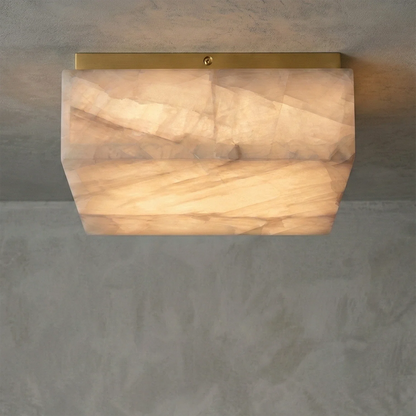 Alabaster Riviera Square Ceiling  Lamp