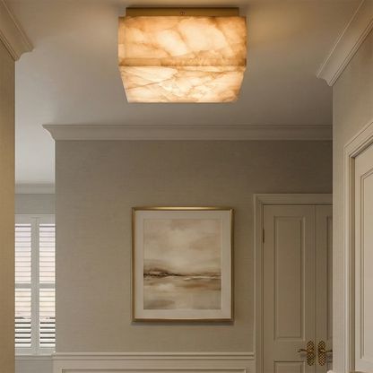 Alabaster Riviera Square Ceiling  Lamp