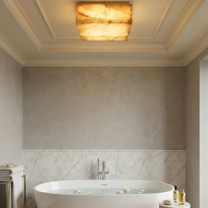 Alabaster Riviera Square Ceiling  Lamp