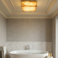 Alabaster Riviera Square Ceiling  Lamp