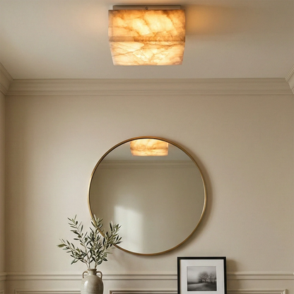 Alabaster Riviera Square Ceiling  Lamp