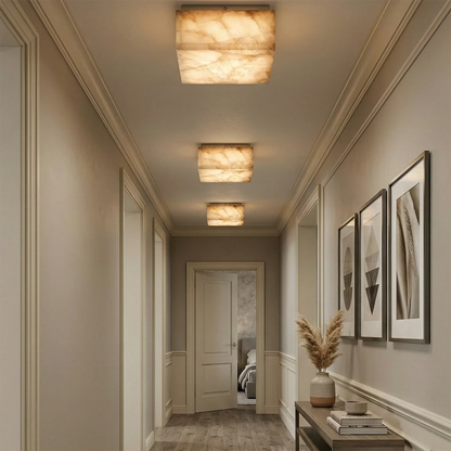 Alabaster Riviera Square Ceiling  Lamp