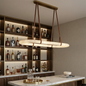 Alabaster Round Leather Chandelier