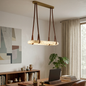 Alabaster Round Leather Chandelier
