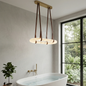 Alabaster Round Leather Chandelier