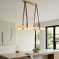 Alabaster Round Leather Chandelier