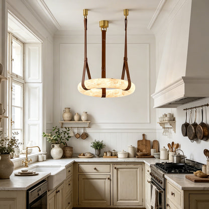 Alabaster round Pendant Light