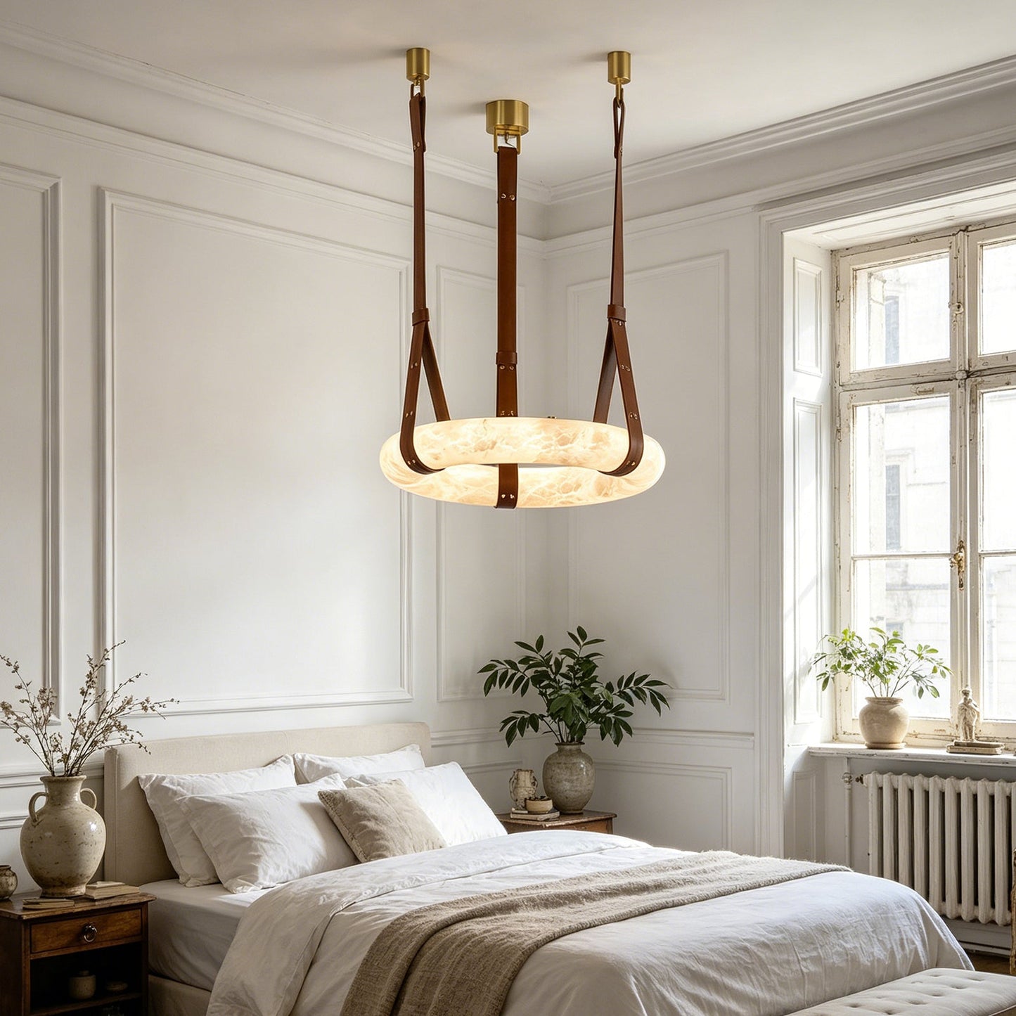 Alabaster round Pendant Light
