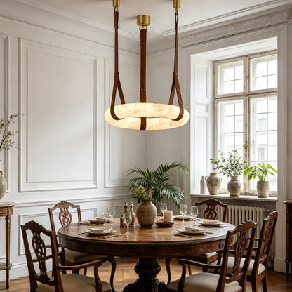 Alabaster round Pendant Light