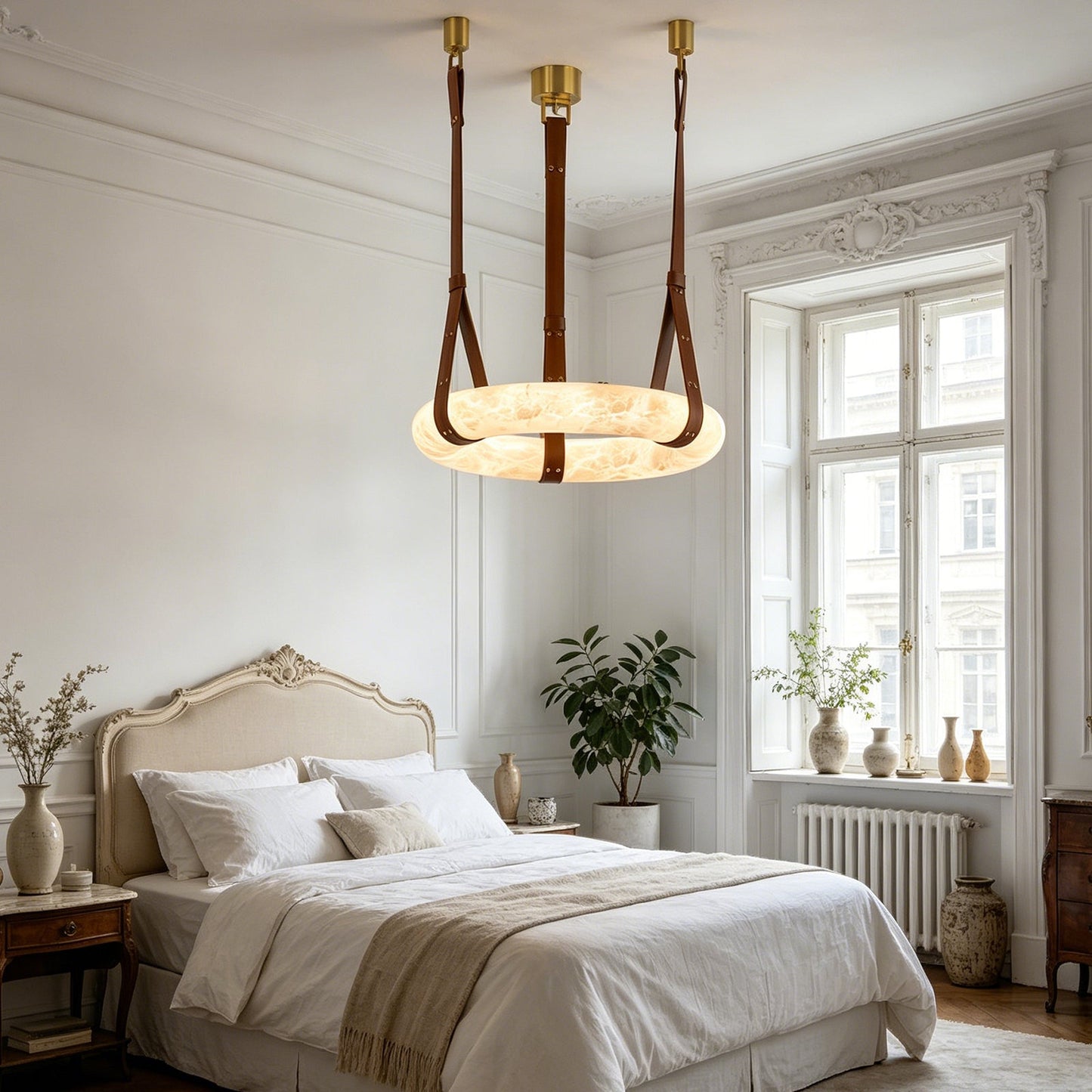 Alabaster round Pendant Light