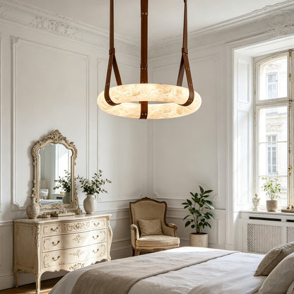 Alabaster round Pendant Light