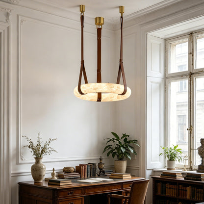 Alabaster round Pendant Light