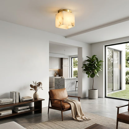 Alabaster Square Ceiling Light