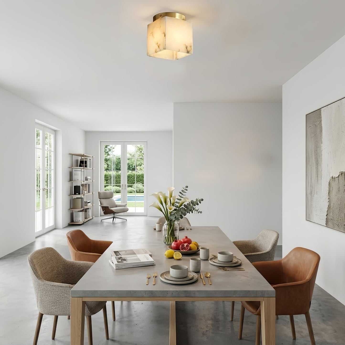 Alabaster Square Ceiling Light