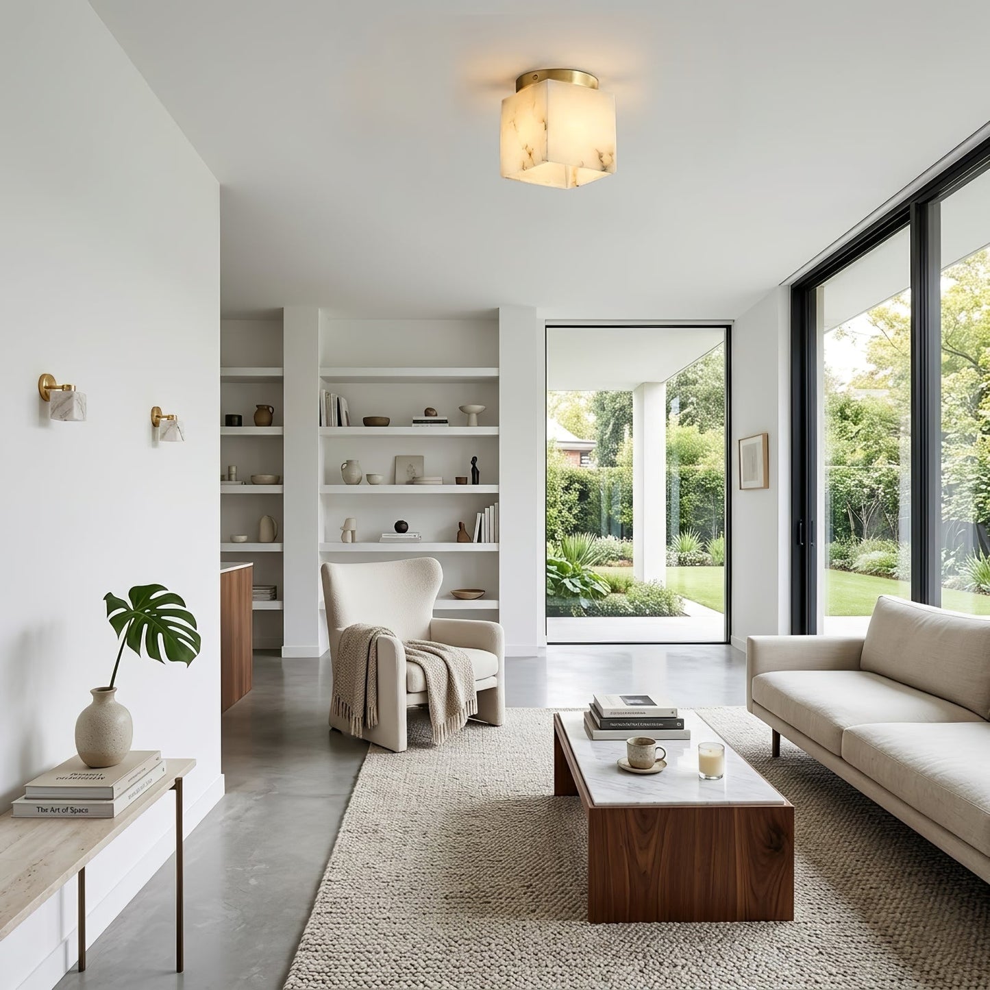 Alabaster Square Ceiling Light