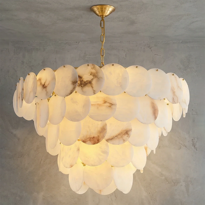 Alabaster Tiered Round Chandelier