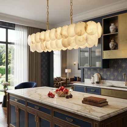Alabaster Tiered Round Chandelier