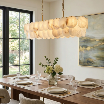 Alabaster Tiered Round Chandelier