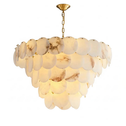 Alabaster Tiered Round Chandelier