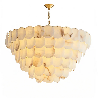 Alabaster Tiered Round Chandelier