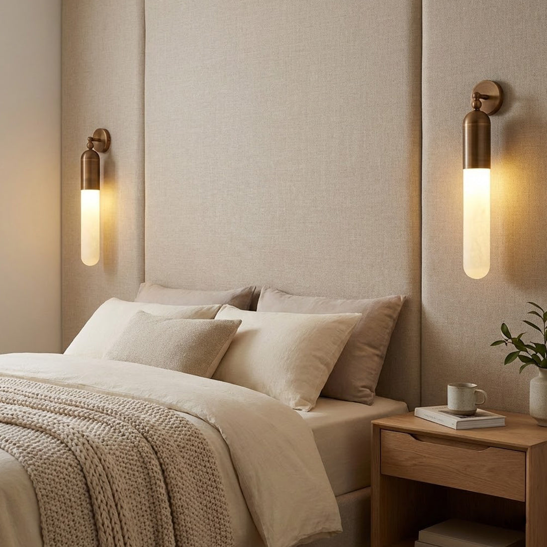Alabaster Tube Wall Sconce