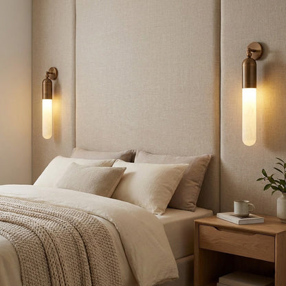 Alabaster Tube Wall Sconce