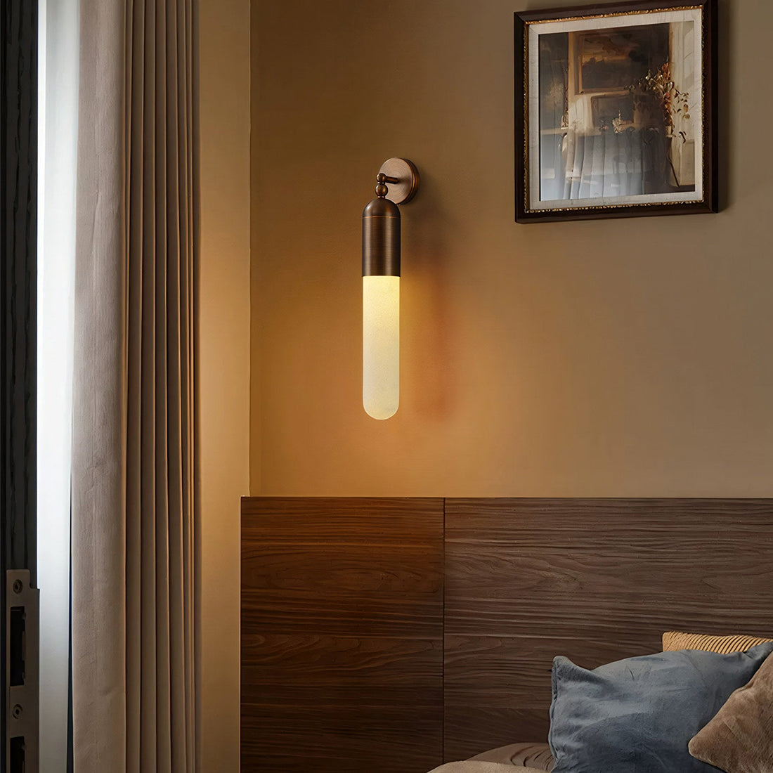 Alabaster Tube Wall Sconce