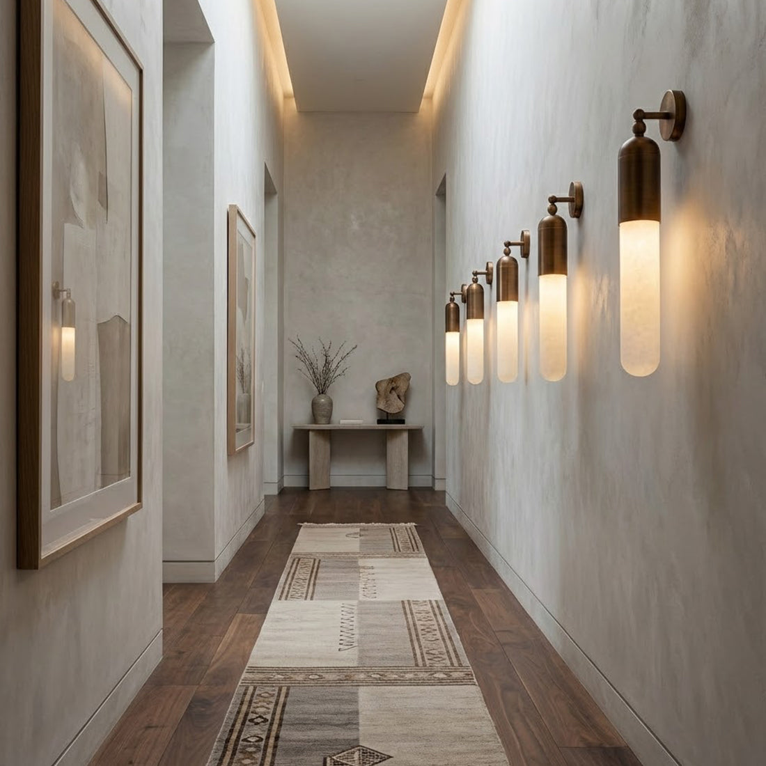 Alabaster Tube Wall Sconce