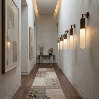 Alabaster Tube Wall Sconce