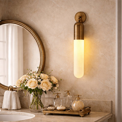 Alabaster Tube Wall Sconce