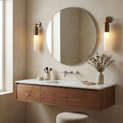 Alabaster Tube Wall Sconce