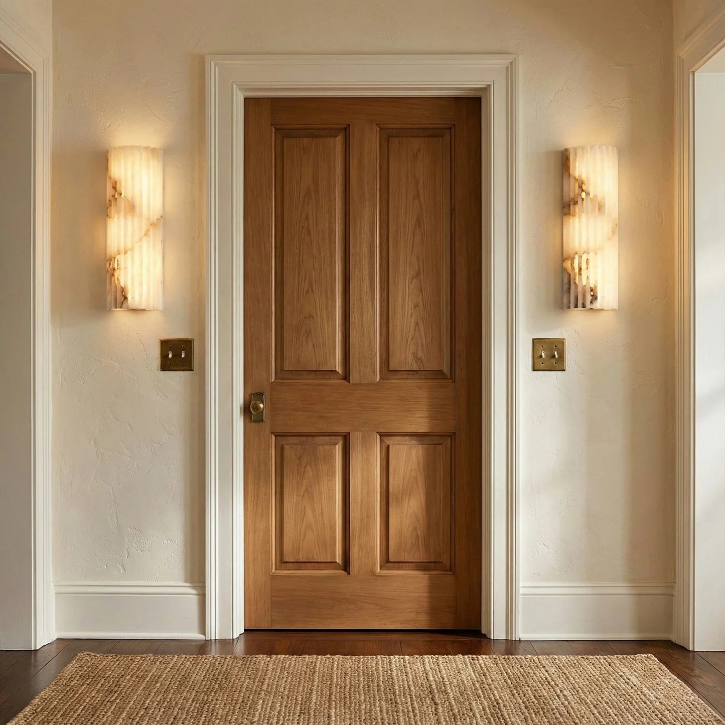 Alabaster Vertical Groove Wall Lamp