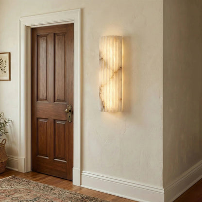 Alabaster Vertical Groove Wall Lamp