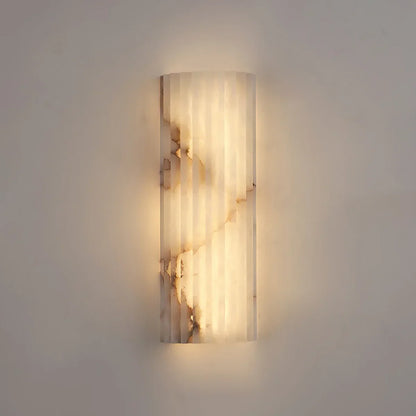 Alabaster Vertical Groove Wall Lamp