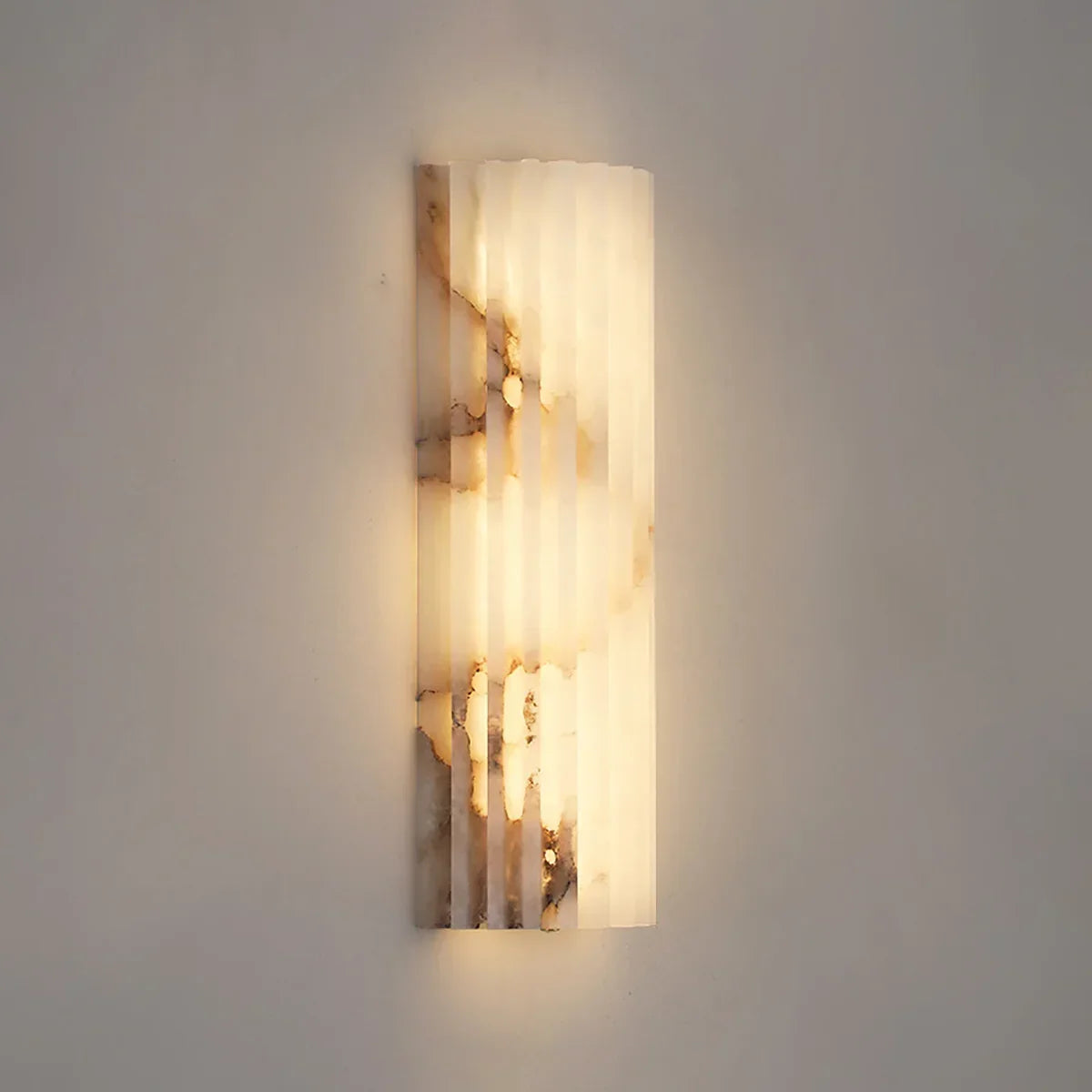 Alabaster Vertical Groove Wall Lamp