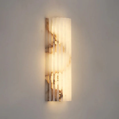 Alabaster Vertical Groove Wall Lamp