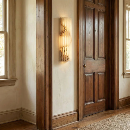 Alabaster Vertical Groove Wall Lamp
