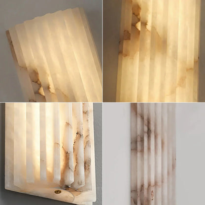 Alabaster Vertical Groove Wall Lamp