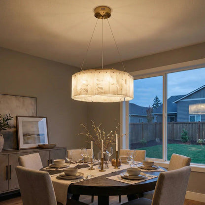 Alabaster Willamette Round Layered Chandelier