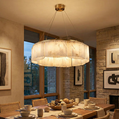 Alabaster Willamette Round Layered Chandelier