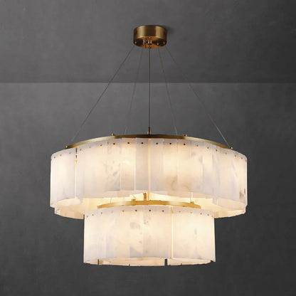 Alabaster Willamette Round Layered Chandelier