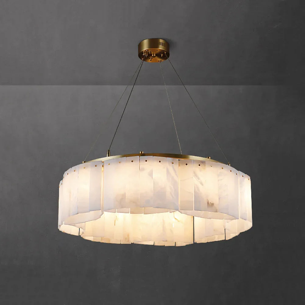 Alabaster Willamette Round Layered Chandelier