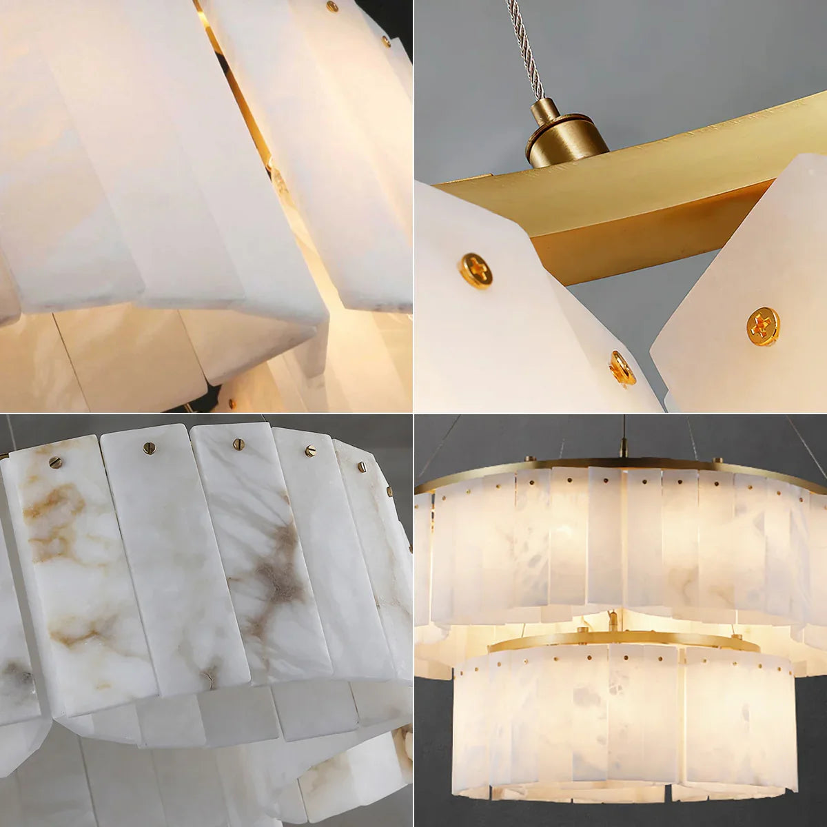 Alabaster Willamette Round Layered Chandelier