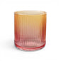 Amber & Pink Ombre Ribbed Drinking Glass