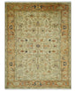 Antique Style Empress Tabriz 6x8 Hand Knotted Beige and Rust Modern Traditional Wool Rug | N35368