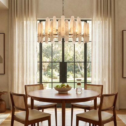 Artisanal Alabaster Large Chandelier