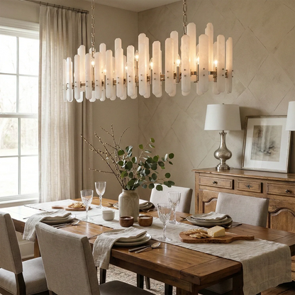 Artisanal Alabaster Large Chandelier