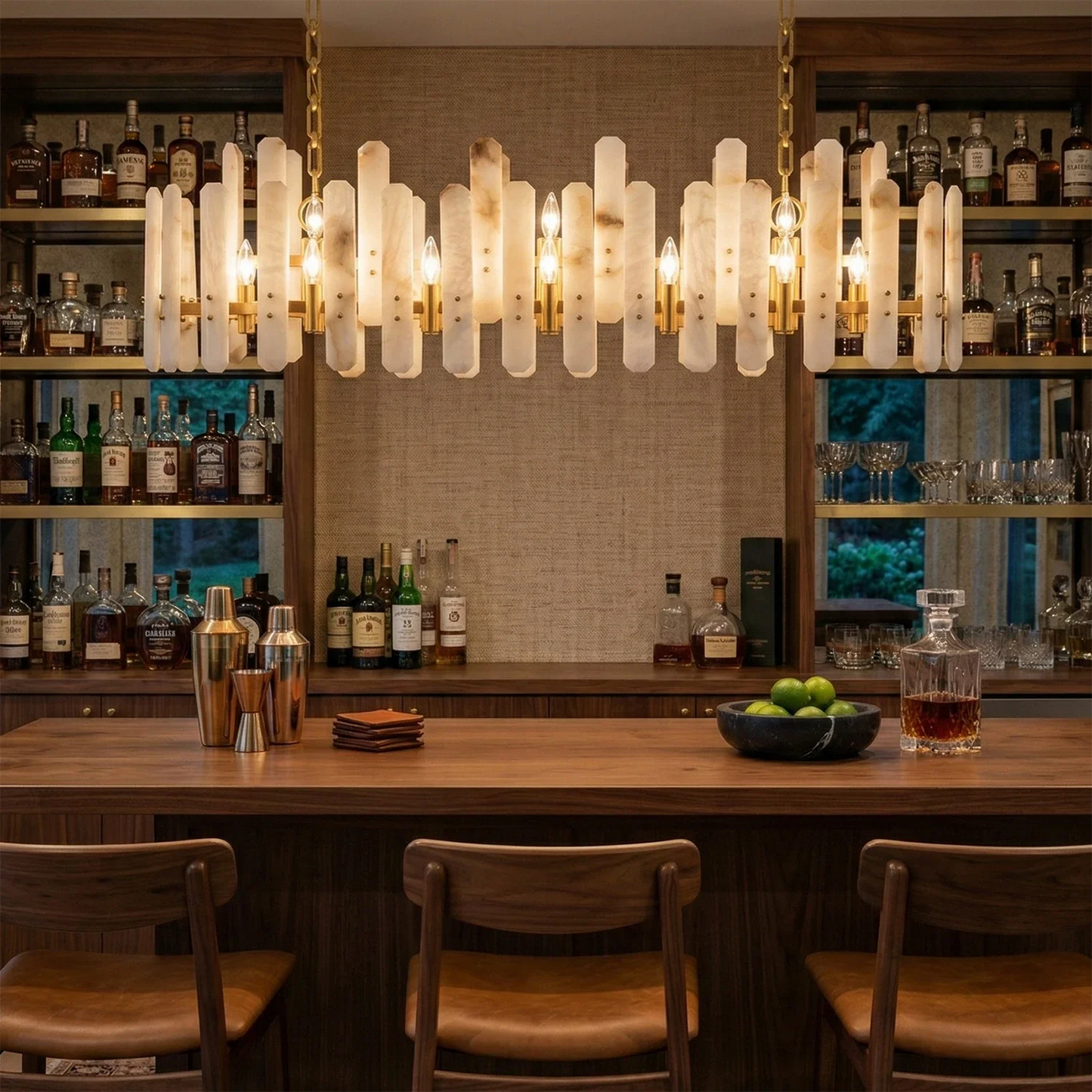 Artisanal Alabaster Large Chandelier
