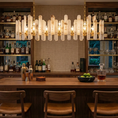 Artisanal Alabaster Large Chandelier