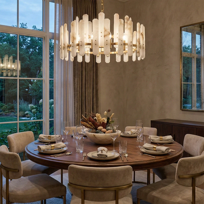 Artisanal Alabaster Large Chandelier